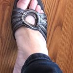 Liz Claiborne  Bronze Color Leather Mules Photo 3