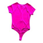 Wild Fable  NWT Womens Trendy Cut-Out Sleek Bodysuit Bold Vibrant Pink Sz Medium Photo 3