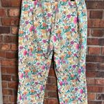 Kate Hill  womens floral corduroy spring casual pants pink/green 16 Photo 2