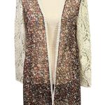 Judith March | Women's Sheer Floral Lace Deer Open Cardigan Kimono Sz S Photo 0