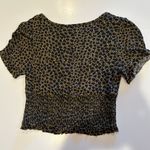 Urban Outfitters Animal Print Coquette Rouged Crop Top Short Sleeve SZ S-P Photo 1