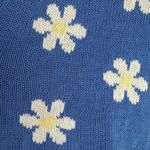 Wooden Ships ANTHRO BLUE KNIT WITH DAISY FLORAL PRINT V NECK SWEATER S/M Photo 6