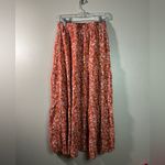 Streetwear Society Bohemian Nature Lagenlook Cozy Layered Flowy Terracotta Rust Floral Maxi Skirt L Photo 4