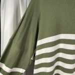 Caslon  Women's 3X Green & White Striped Long Sleeve Pullover Knit‎ Sweater Photo 3