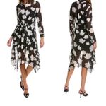 All Saints Skylar Long Sleeve Sheer Maxi Dress Floral Black White Grunge lite Photo 2