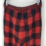 SKIMS  Cozy Knit Jogger Pants Red Buffalo Plaid Women's Size L/XL Photo 7