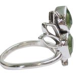 Natural Peridot Dual Stone Ring Silver August Birthstone Green Ring Adjustable 6 Photo 3