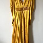 Mac Duggal  Satin A-line gown maxi dress marigold 12404 size 6 UB Photo 7