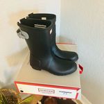 Hunter  Original Short Back‎ Adjustable Rain Boot, BLACK GRAY, Size 10, NWT Photo 0