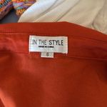 ASOS In The Style Knot Front Satin Shirt Dress Photo 8