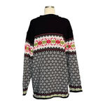 NORTON STUDIO GORGEOUS HOLIDAY SWEATER SNOWFLAKE PATTERN CHRISTMAS‎ SIZE LARGE Black Photo 3