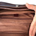 M.C. Leather Faux Crocodile Black and Brown Two Tone Hand Bag Purse Photo 3