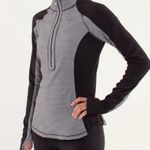 Lululemon Black and White Striped Half Zip Jacket small Photo 0