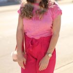 ZARA ✨HP✨”Today’s Outfit is Pink” Linen Slogan Tee✨ Photo 6