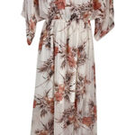 Baltic Born Maxi Dress Womens Small White Pink Tropical Flower Print Resortwear Photo 0