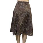JKLA California Brown Cotton Floral Lined Zip Side Flowy Skirt Womens XL Photo 2