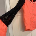 Cruel Girl Cruel Orange & Black Long Sleeve Medium Western Button Up Blouse.        2259 Photo 1