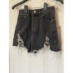 PacSun  Ultra High Rise‎ Distressed ButtonFly Shorts Black Juniors Size 25 -WP1 Photo 3