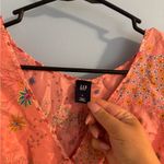 vintage gap 100% silk pink short sleeve with floral detail size L Size L Photo 2