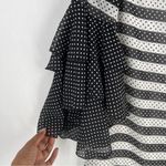 C Est. 1946 Chiffon Striped Polka Dot Dress Ruffled Flare Sleeves NWT Size XS Black Photo 4