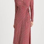Ralph Lauren Print Red Chain Print Jersey Surplice Dress Size US 8 Photo 1