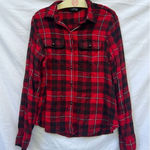 CHAPS  Red And Black Plaid Button Up Shirt Woman’s Large Photo 0
