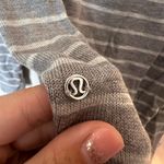Lululemon Grey And White Striped Sweater Photo 4
