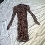 Likely NYC leopard Mock neck long sleeve ruched bodycon mini dress 4 Photo 1
