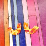 Crescent Orange & Yellow Tortoise Acrylic Earrings Yellow Photo 1