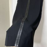 Vince . Black sleeveless shift zip up leather trim dress size US 6 Photo 6