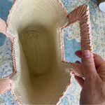 Elegant Pink and Gold Woven Tote with Intricate Design Photo 1