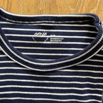 Aerie Blue and White Fitted Crop Tank Top Photo 1