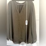 J.Crew  Blouse Silk Blend Size 12 Tall Olive Green Workwear Chic minimalist Photo 5