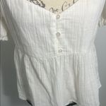 Volcom  White Peplum Blouse with Short Sleeves Photo 2