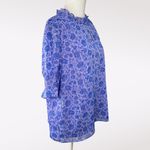 J.Crew Floral Ruffle Neck Blouse Keyhole Neck Medium Photo 5