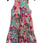 ZARA  Pink Floral Open Back Mini Dress Vibrant Vacation Photo 0