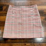 Akris Punto Beige Red Green Plaid Skirt Above knee Size 10 Pleats Designer NWOT Photo 2