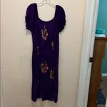 Vintage Tropical Purple Floral Women's Dress Hawaiian Size M Photo 10