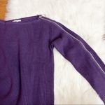 Bar III Purple Plus SizeRibbed Zipper-Sleeve On or Off Shoulder Sweater Photo 1
