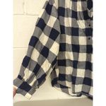 J.Crew sz XL blue white plaid half button up shirt checkered pattern flannel Photo 2