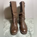 Arthur Beren GRAVATI Women’s Moto Ankle Brown Leather Buckle Boots Size 7.5 Brown Photo 3