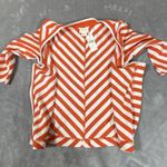 Maeve Anthropologie  XS Scoop-Neck Top Front Zip Crop Stripe Summer Trendy‎ New Photo 9