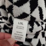 Fever black white geometric cowl neck poncho size l/xl Size L Photo 6