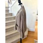 Flax  Brown, Grey, Purple Pin Stripe Linen Blazer Photo 3