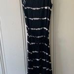 Kensie  Black White Tie Dye Asymmetrical Maxi Dress Photo 0