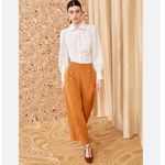 Ulla Johnson  Polina wide flared pants cotton linen silk size 2 DR Photo 2