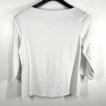 J. McLaughlin ‎ XL White Textured 3/4 Sleeve Boat Neck Top Blouse Photo 1
