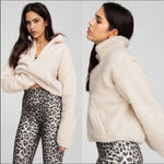 Good American High Pile Fleece Pullover Teddy Half Zip Jacket Coat Cozy Warm Photo 1