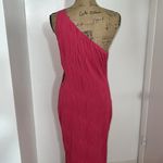 Hot Pink One Shoulder Thigh Slit Dress Size L Photo 4