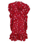 Walter Baker Kiara tie neck ruched floral-print crepe de chine mini dress 0 NWT Photo 2